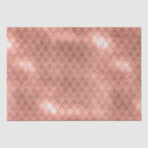 Papier Mousseline Écales de dragon pailletées or rose scintillant