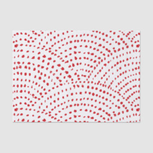Papier Mousseline Échelles de points d'encre - Points blancs sur rou