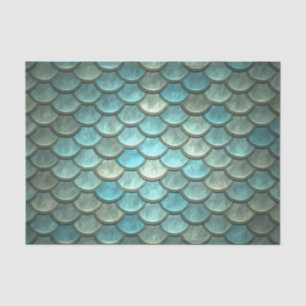 Papier Mousseline Échelles en Teal et argent