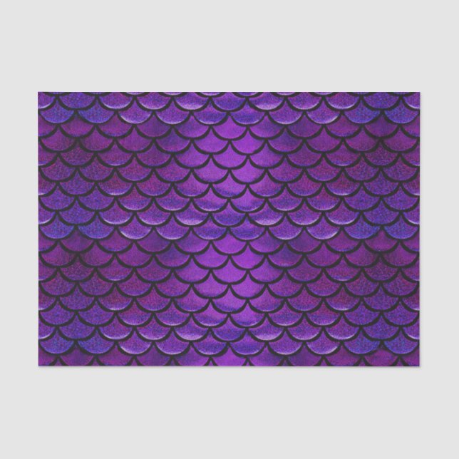 Papier Mousseline Échelles pourpres et bleues de Falln de sirène (Recto)