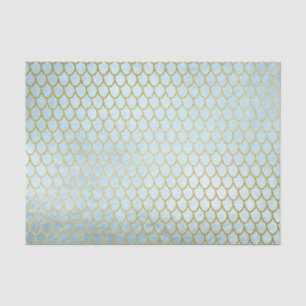 Papier Mousseline Échelles turquoises brillantes de sirène de