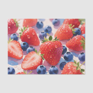 Papier Mousseline Éclat de fraise et de myrtille frais