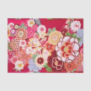 Papier Mousseline Éclat floral rouge de Falln