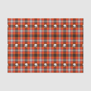 Papier Mousseline Ecosse goth crânes papier de tissu plaid