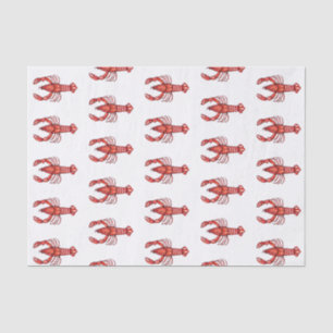 Papier Mousseline Écrevisses d'aquarelle de la Louisiane Cajun