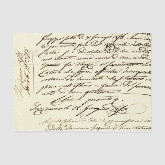 Papier Mousseline Écriture manuscrite vintage  (Recto)