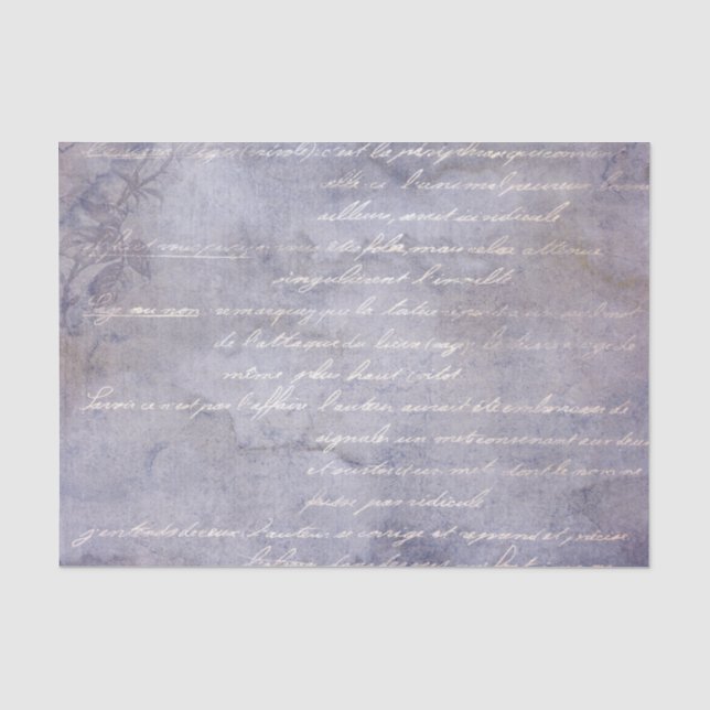 Papier Mousseline Écriture vintage lavande française (Recto)