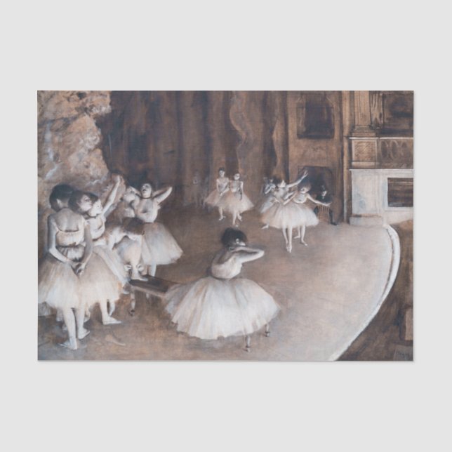 Papier Mousseline Edgar Degas - Répétition de ballet sur scène (Recto)
