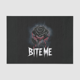 Papier Mousseline Edgy 'Bite Me' Design Rose gothique