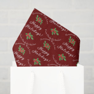 Papier Mousseline Editable Holiday Baking Gift Red Happy Holidays