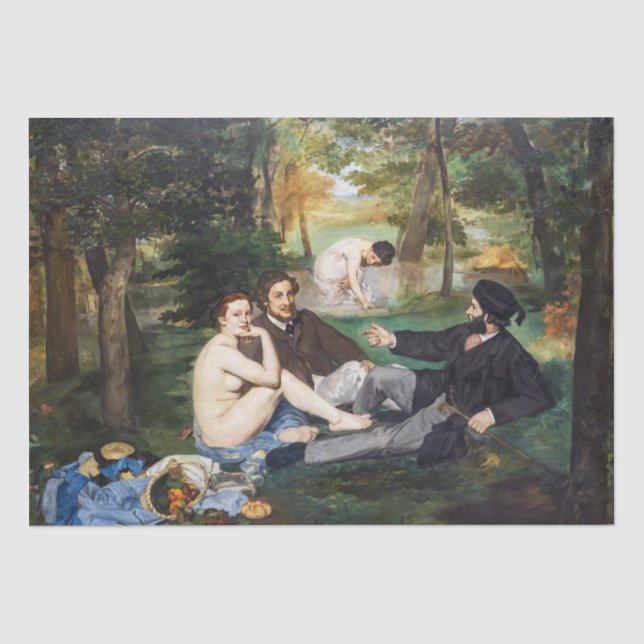 Papier Mousseline Edouard Manet - Déjeuner sur l'herbe (Recto)