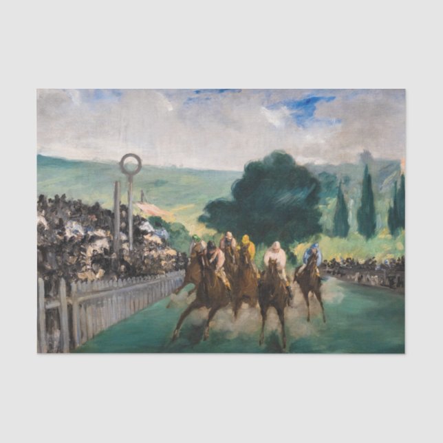 Papier Mousseline Edouard Manet - Les Courses à Longchamp (Recto)