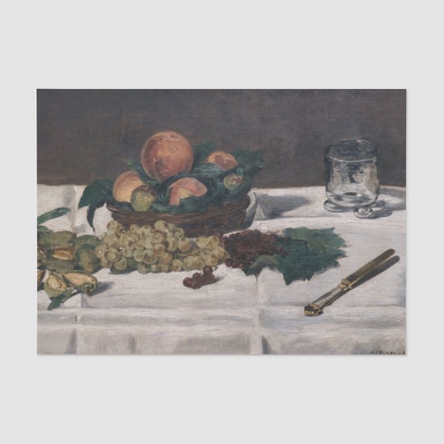 Papier Mousseline Edouard Manet - Nature morte, Fruits sur table (Recto)