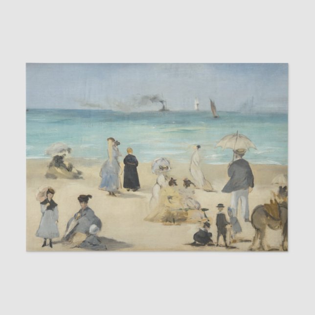 Papier Mousseline Edouard Manet - Sur la plage, Boulogne-sur-Mer (Recto)