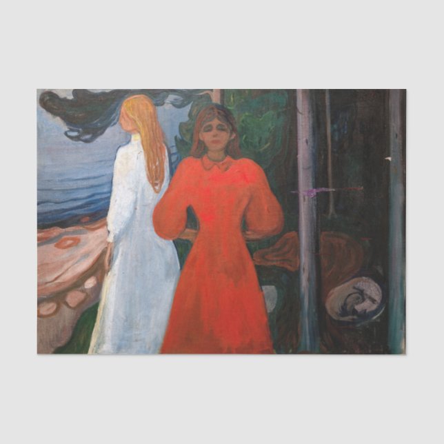 Papier Mousseline Edvard Munch - Rouge et Blanc (Recto)