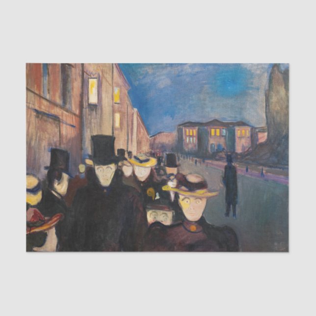 Papier Mousseline Edvard Munch - Soirée sur Karl Johan Street (Recto)