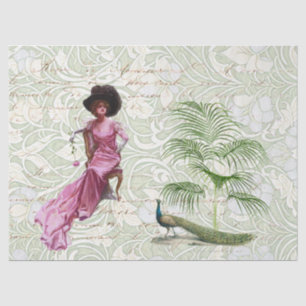 Papier Mousseline Edwardian Lady, Peacock avec l'écriture papier de