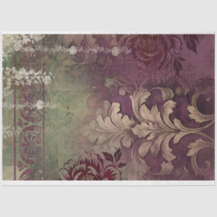 Papier Mousseline Effet de texture floral shabby chic démastiqué à m