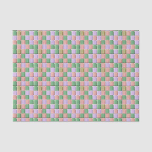 Papier Mousseline Effet de verre Pastel Mini salle de bain ou carrel (Recto)