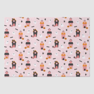 Papier Mousseline Éffrayant Cute Halloween Haunted Maisons Motif