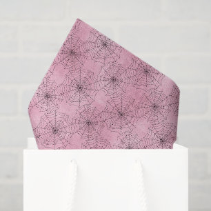 Papier Mousseline Éffrayant Pink et Black Spiderweb