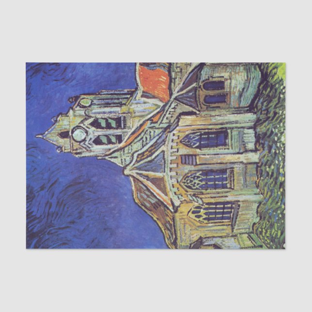 Papier Mousseline Église d'Auvers Van Gogh Document de découpage (Recto)