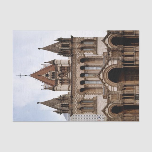 Papier Mousseline Église en papier de tissus (Recto)