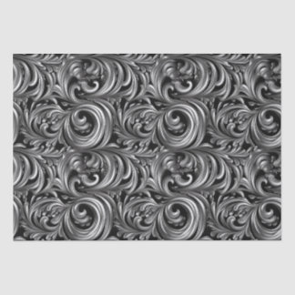 Papier Mousseline Élégance liquide - motif liquide noir métallique