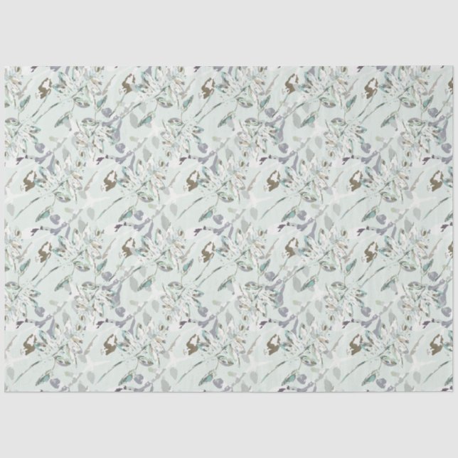 Papier Mousseline Elégant aquarelle florale Papier Tissu bleu (Recto)