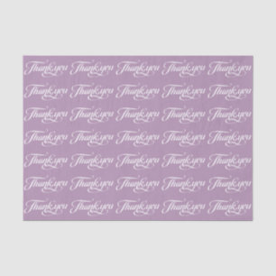 Papier Mousseline Élégant blanc et prune violet Merci Motif