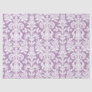 Papier Mousseline Élégant blanc Floral Damaches Lavender Arrière - p