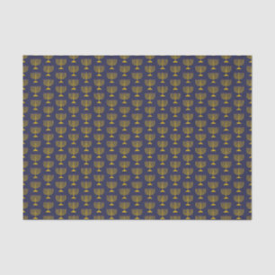 Papier Mousseline Élégant bleu foncé Chanukah Hanukkiyah MENORAH