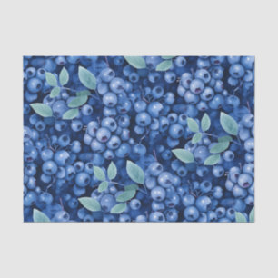Papier Mousseline Elégant bleuets aquarelles
