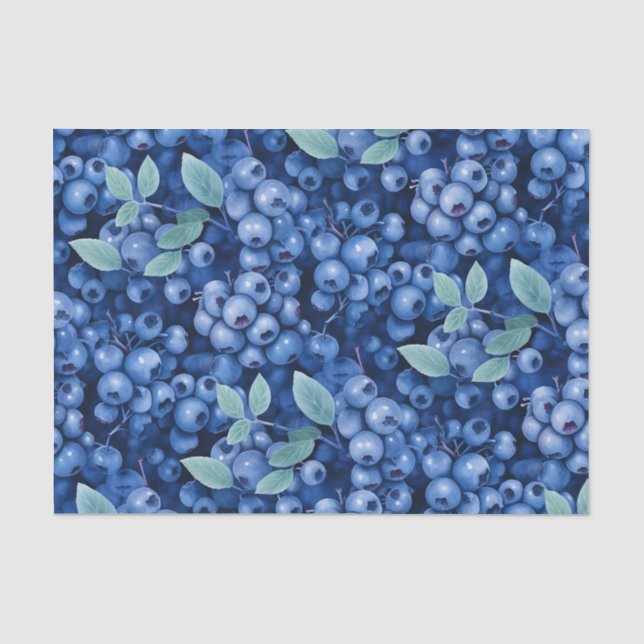 Papier Mousseline Elégant bleuets aquarelles (Recto)