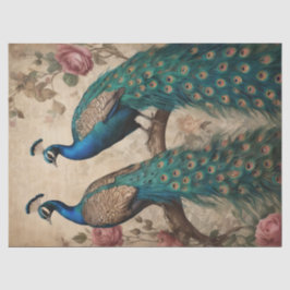 Papier Mousseline Elégant Boho Peacock Vintage victorien