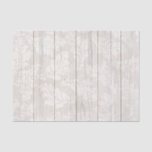 Papier Mousseline Élégant Bois Rustique Botanique Feuille de Damas B