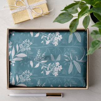 Papier Mousseline Elegant Botanicals Turquoise Garden Dream