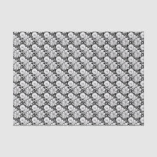 Papier Mousseline Élégant carrelage de fleur de Magnolia blanc noir