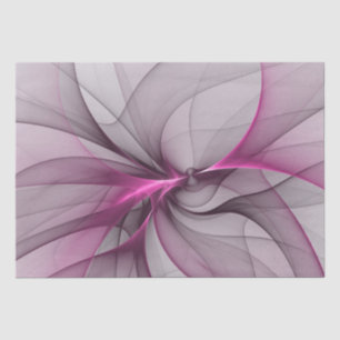 Papier Mousseline Élégant Chaos Moderne Art Fractal Abstrait Rose