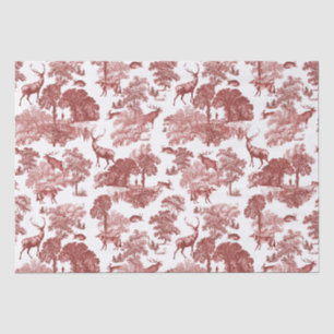 Papier Mousseline Elégant chevreuil renard Vintage lièvre Red Countr
