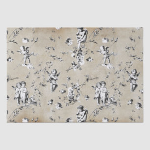 Papier Mousseline Élégant Chic Cupid Angels Floral Toile Kraft
