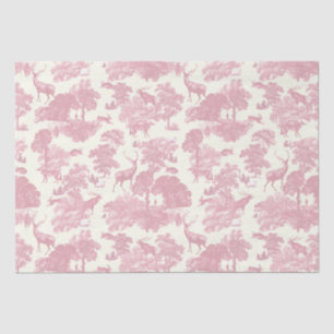 Papier Mousseline Elégant Chic Rose Toile Cerf Boodland