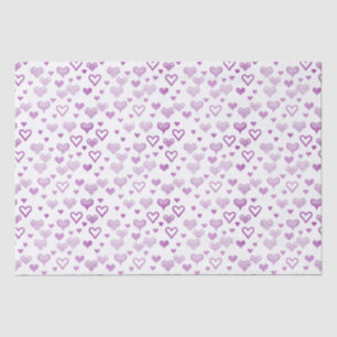 Papier Mousseline Élégant Décoratif Vintage Coeurs pourpres Motif