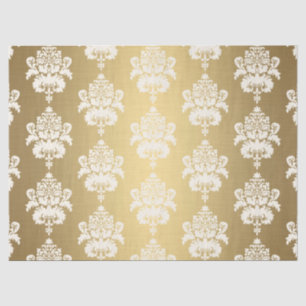 Papier Mousseline Élégant Découpage Vintage brillant or Damask