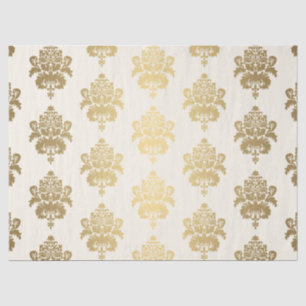 Papier Mousseline Élégant Découpage Vintage brillant or Damask