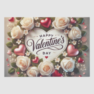 Papier Mousseline Elégant design de Saint Valentin avec Rose