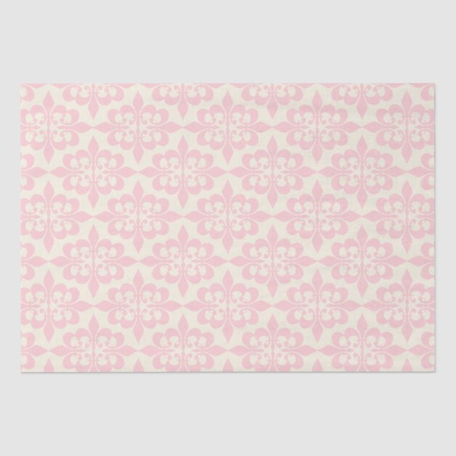Papier Mousseline Élégant élégant Bébé clair rose Damas Découpage (Recto)