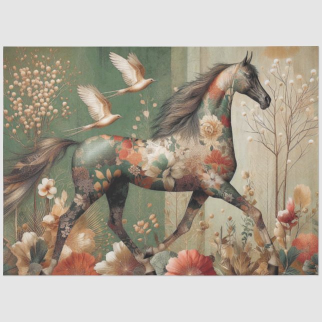 Papier Mousseline Elegant Equine, Horse, Decoupage, Tissue Paper (Recto)