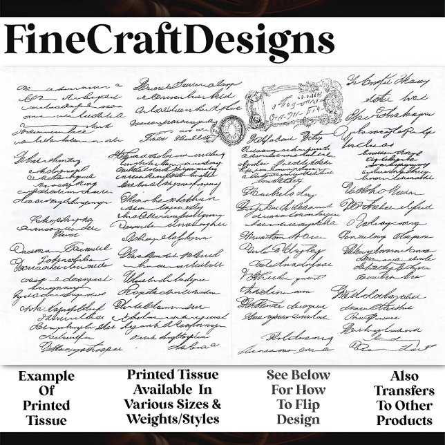 Papier Mousseline Elégant et complexe écriture cursive AF2 Découpage (Créateur téléchargé)