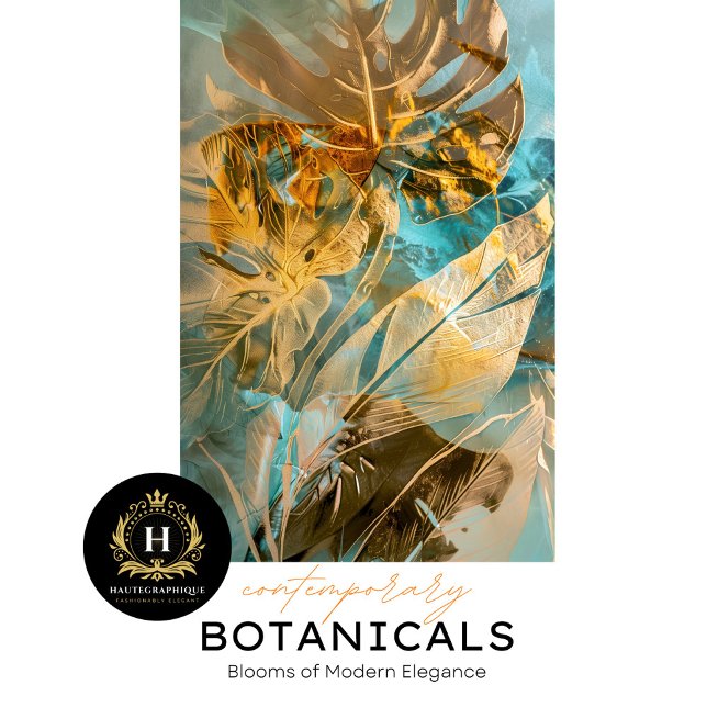 Papier Mousseline Élégant Feuille d'or Botanique (Créateur téléchargé)